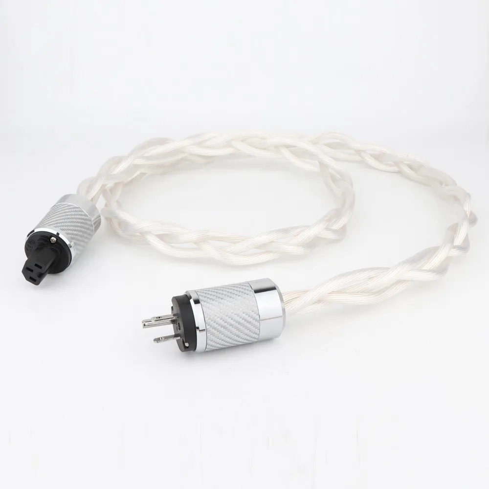 HI-End Preffair 5N OCC Silver-Plated Power Cord US/EU/AU AC Audio Fever Grade AC Filter Carbon Fiber Rhodium-Plated Plug