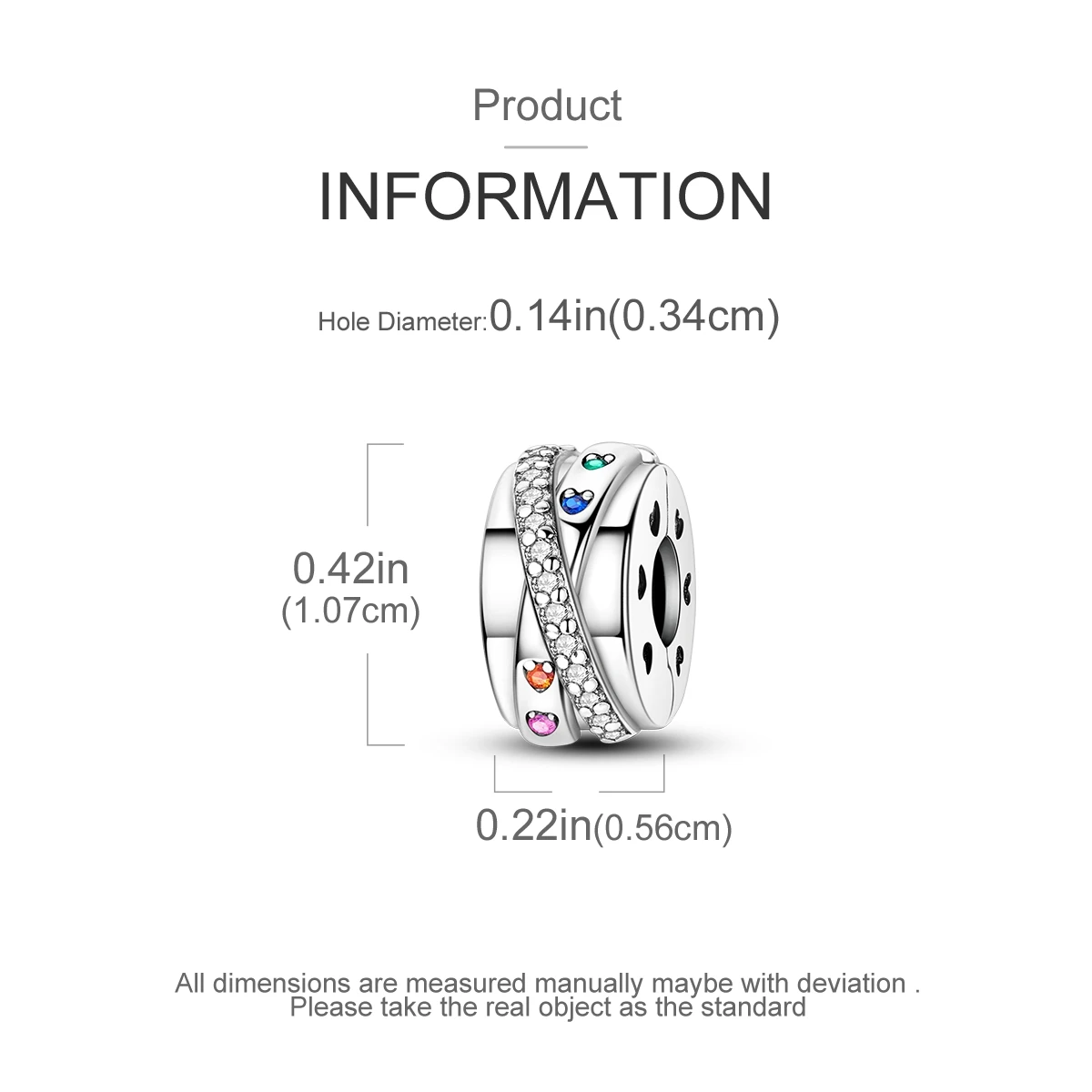 Charms passend für Originalperlen, 925er Sterlingsilber-Clip-Charms, Zirkon-Silikon-Abstandshalterperlen, passend für Armbänder, Damen-DIY-Geschenk – Detail 34