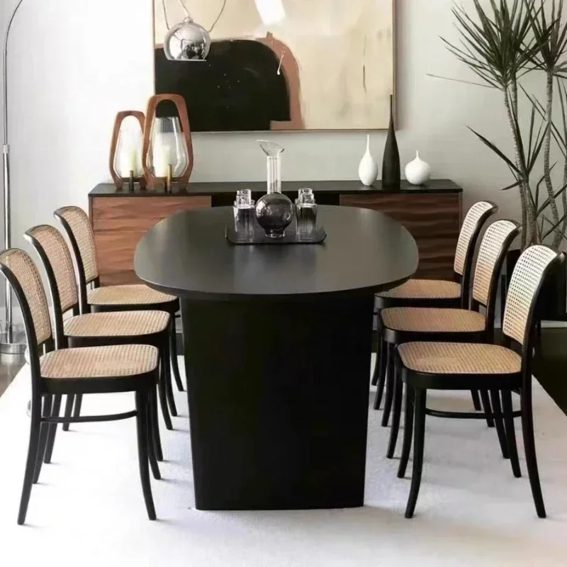 Work Middle AgesWood Dining Tables Table Nordic Ellipse Eating Design Household Dining Mesa Comedor Restaurant Furniture