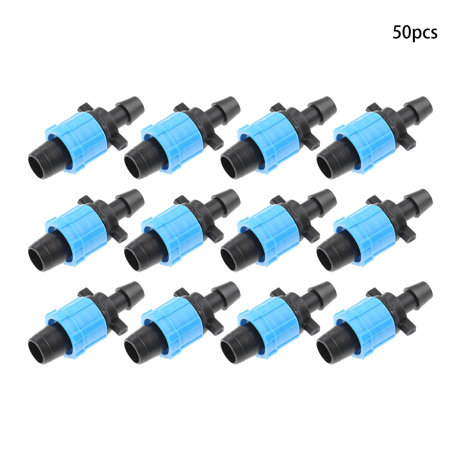 50Pcs Drip Tape Connector Irrigation Tubing Fittings Twist Locks 1/2