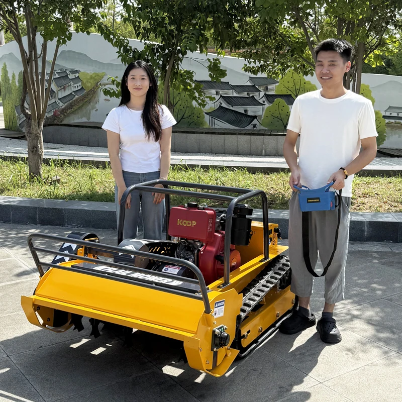 Customized and newly upgraded remote-controlled lawnmower, with the option to add a GPS module.