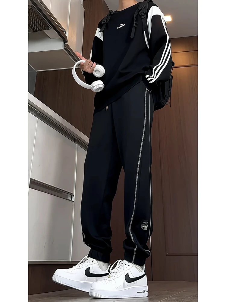 

Мужские спортивные брюки Cleanfit Hiphop American Sle для осени и зимы с боковыми полосками, молодежные повседневные свободные брюки из смесового хлопка