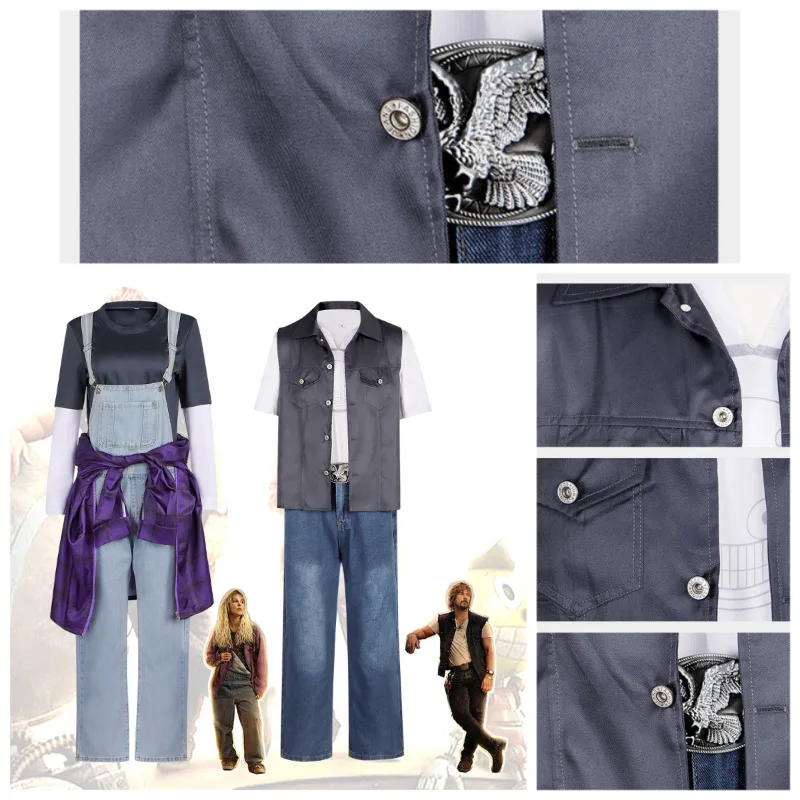 

Michelle Cosplay Costume Movie The Electric State Tshirt Coat Overall Suit Fashion Casual Suit Daily Clothing for Men Women