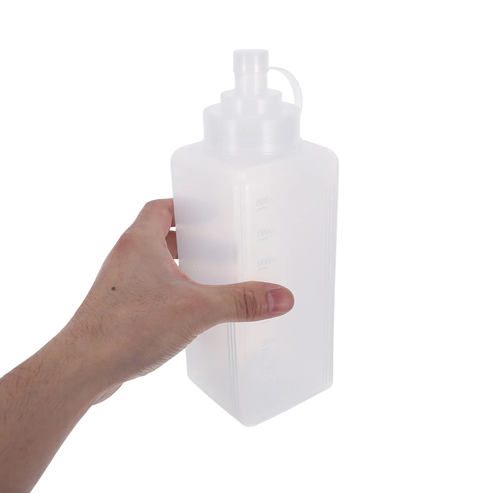 2Pcs Reusable Transparent Squeeze Bottles 800Ml Controlled Flow Condiment Dispenser for Restaurant Home Cooks Bbq Sauce Storage