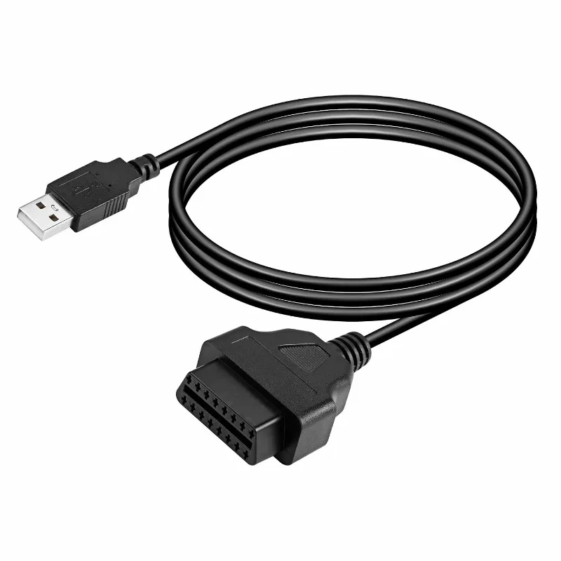 OBD2 Female To USB A Male Power Cable 1m 3.3ft 16 Pin J1962 5V DC Power Supply for Car GPS Tracker OBD Scanner Device Charging
