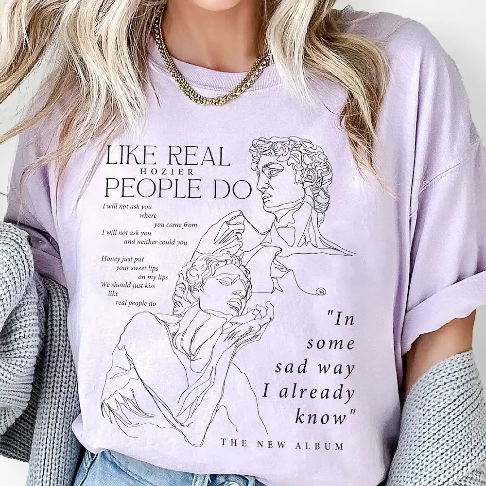 Линейный Художественный альбом художественной песни Hozier, футболка, похожая на настоящих людей, делают песни, рок-музыка, Unreal Unearth Tour Линейный Художественный альбом художественной песни Hozier, футболка, похожая на настоящих людей, делают песни, рок-музыка, Unreal Unearth Tour