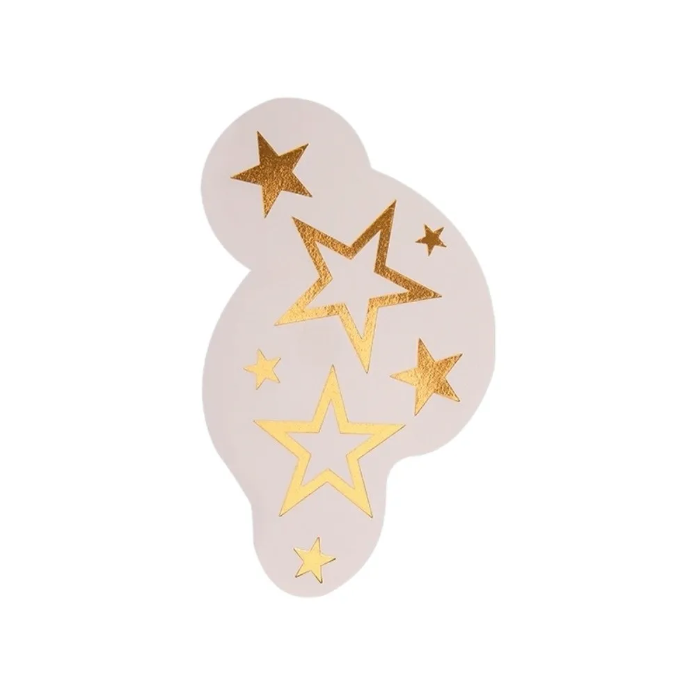 Disposable Water Transfer Printing Hair Stickers Waterproof Golden Color Hair Tattoo Sticker Long Lasting DIY