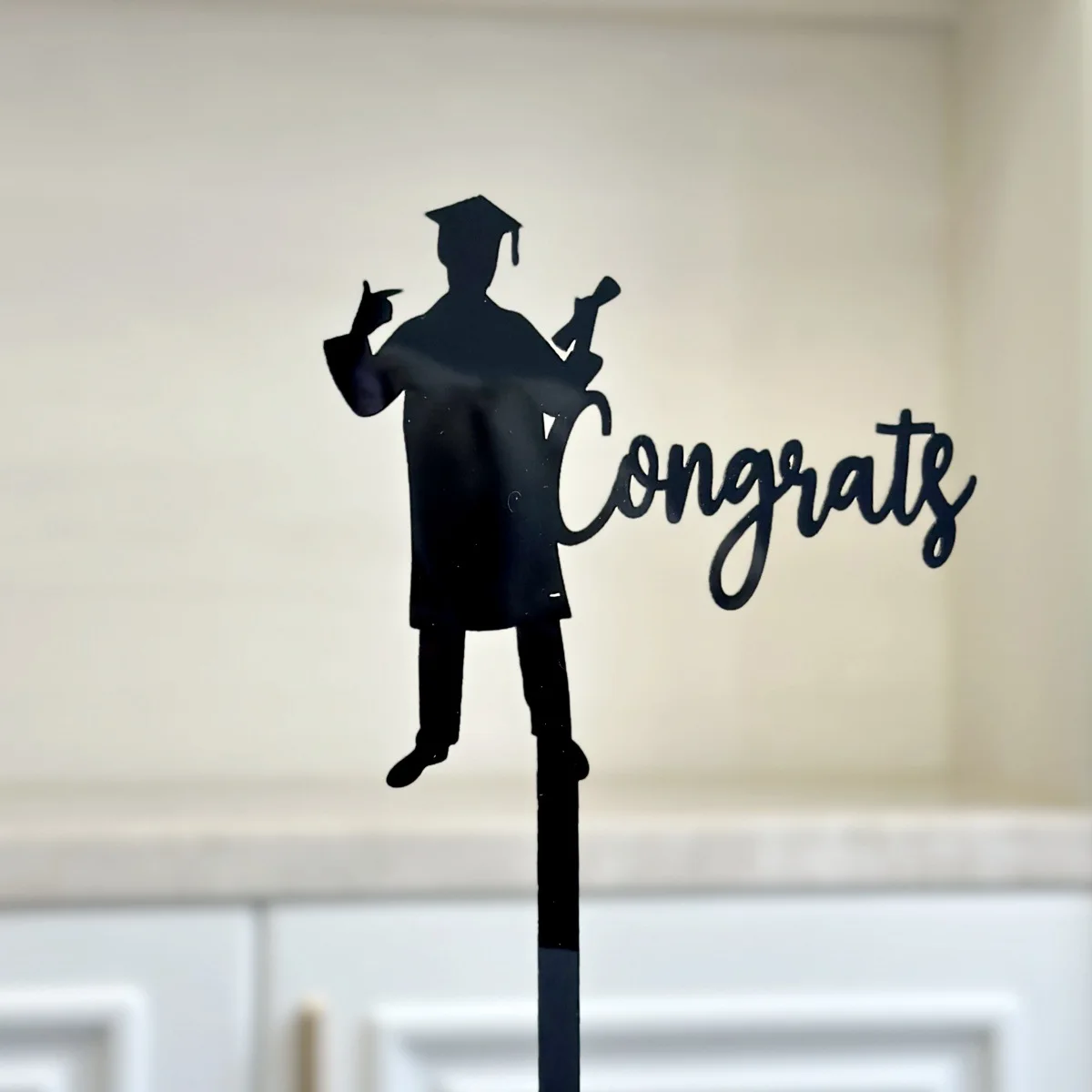 Angel Wings Graduation Cake Topper Gold Acrylic Certificate Student Party Gift Graduation Ceremony Cake Topper Dessert Decoratio - view 5