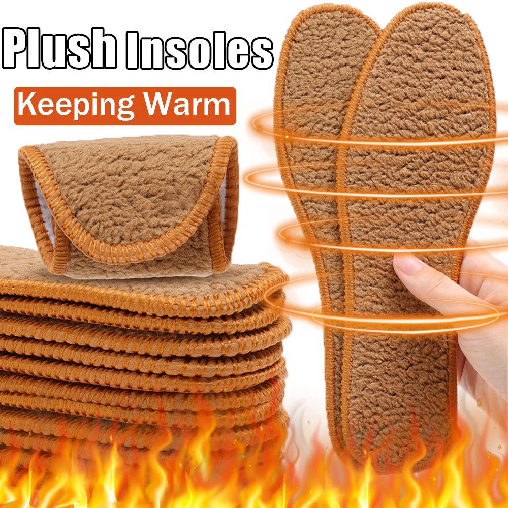 

Plush Insole Thermal Thicken Warm Insole for Shoes Men Women Elastic Breathable Padded Boots Winter Sports Running Feet Insoles