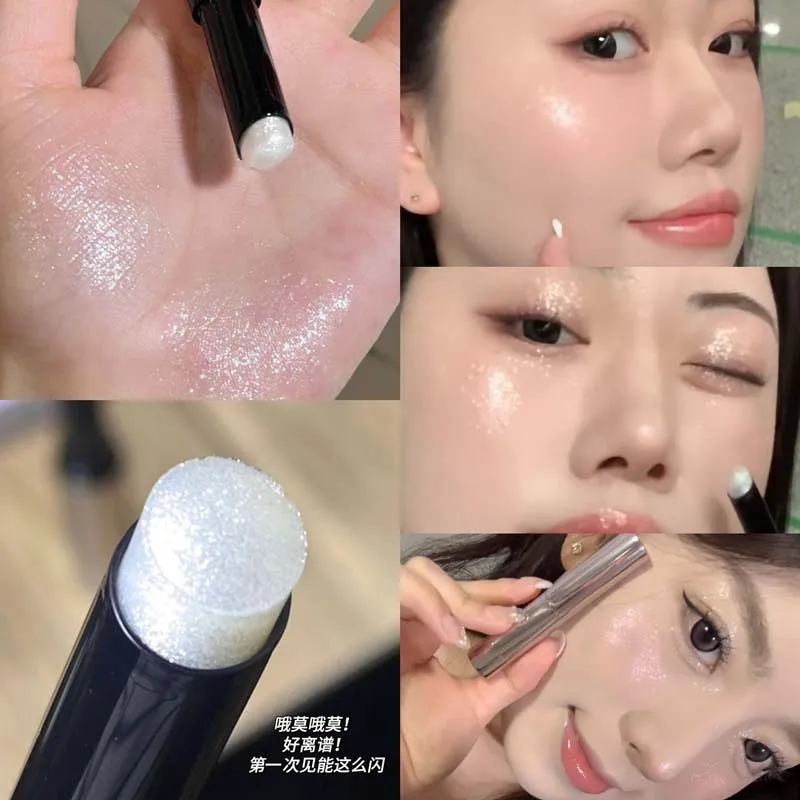 Ombretto scintillante impermeabile Evidenziatore Stick Rosa Bianco Tinta Shimmery Jelly Perlescente Illuminante Contoori Penna per trucco