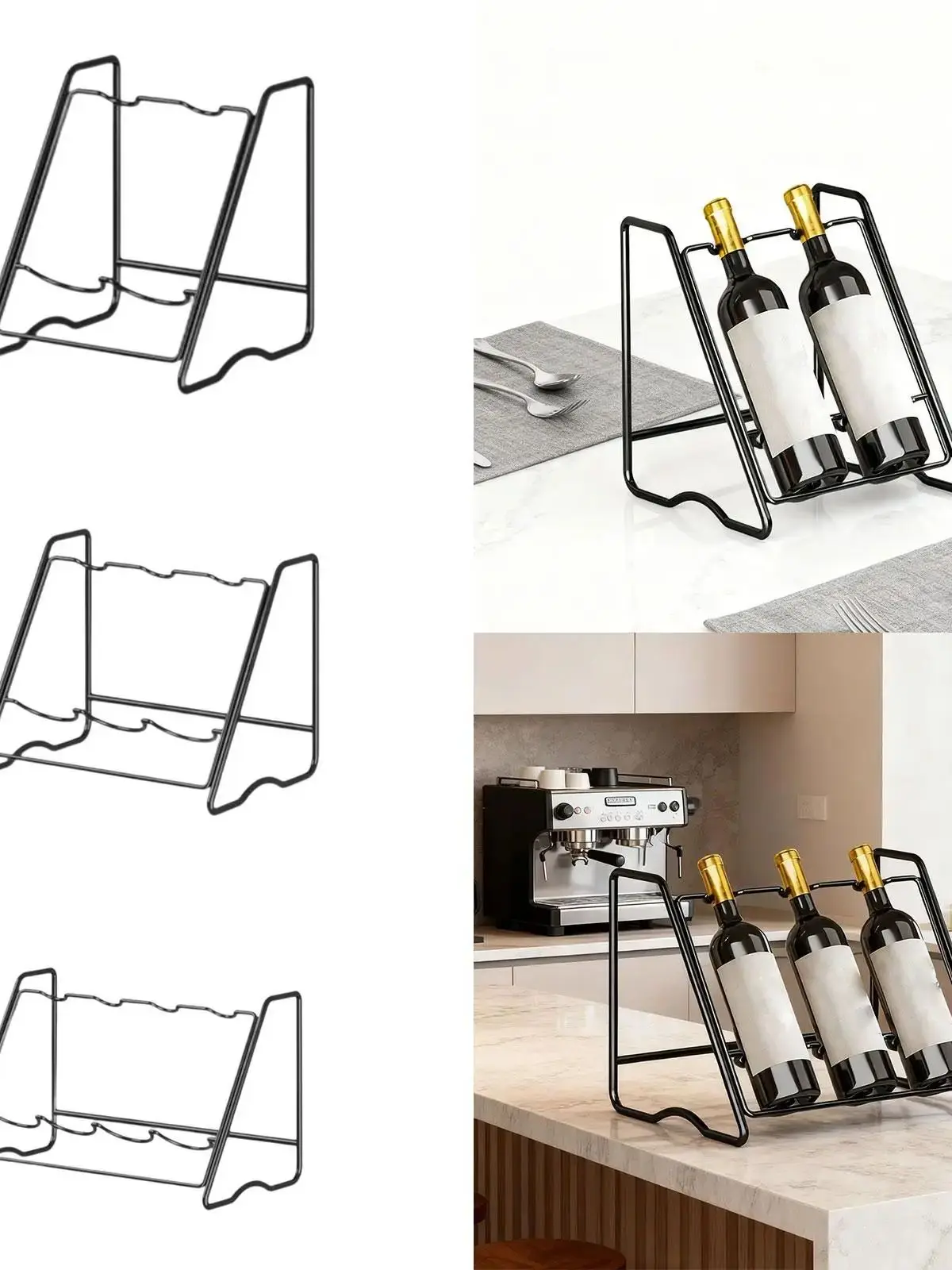 Suporte de Vinho para Bancada, Organizador de Garrafas de Vinho, Acessório Decorativo para Cozinha e Banheiro, Sem Marca Registrada