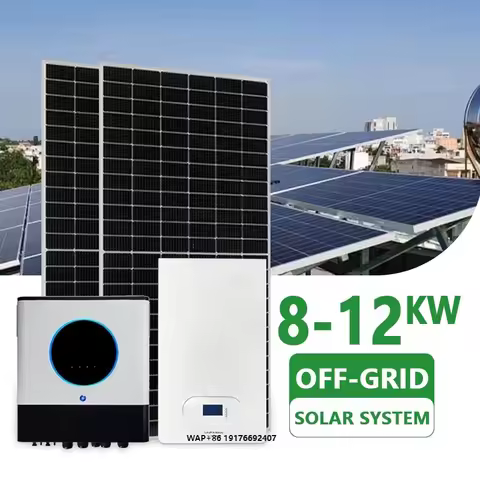8kw-10kw-12kw Complete Solar System Kit with 'MPPT Controller and Lithium Ion Battery off Grid Solar Energy System Storage Set