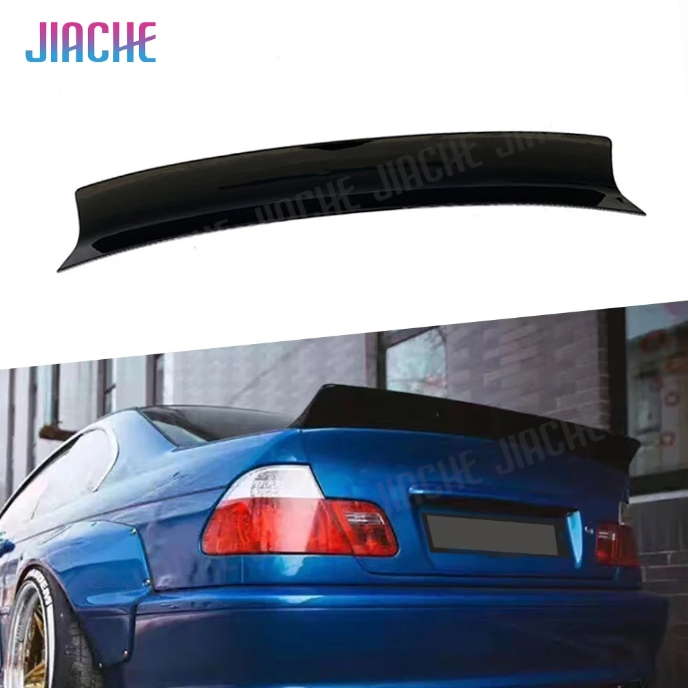 JCYECF ABS الخلفي الجذع بطة المفسد غطاء الجناح لسيارات BMW 3 Series E46 1998-2004 ألياف الكربون الخلفي سبويلر إضافة على اكسسوارات السيارات