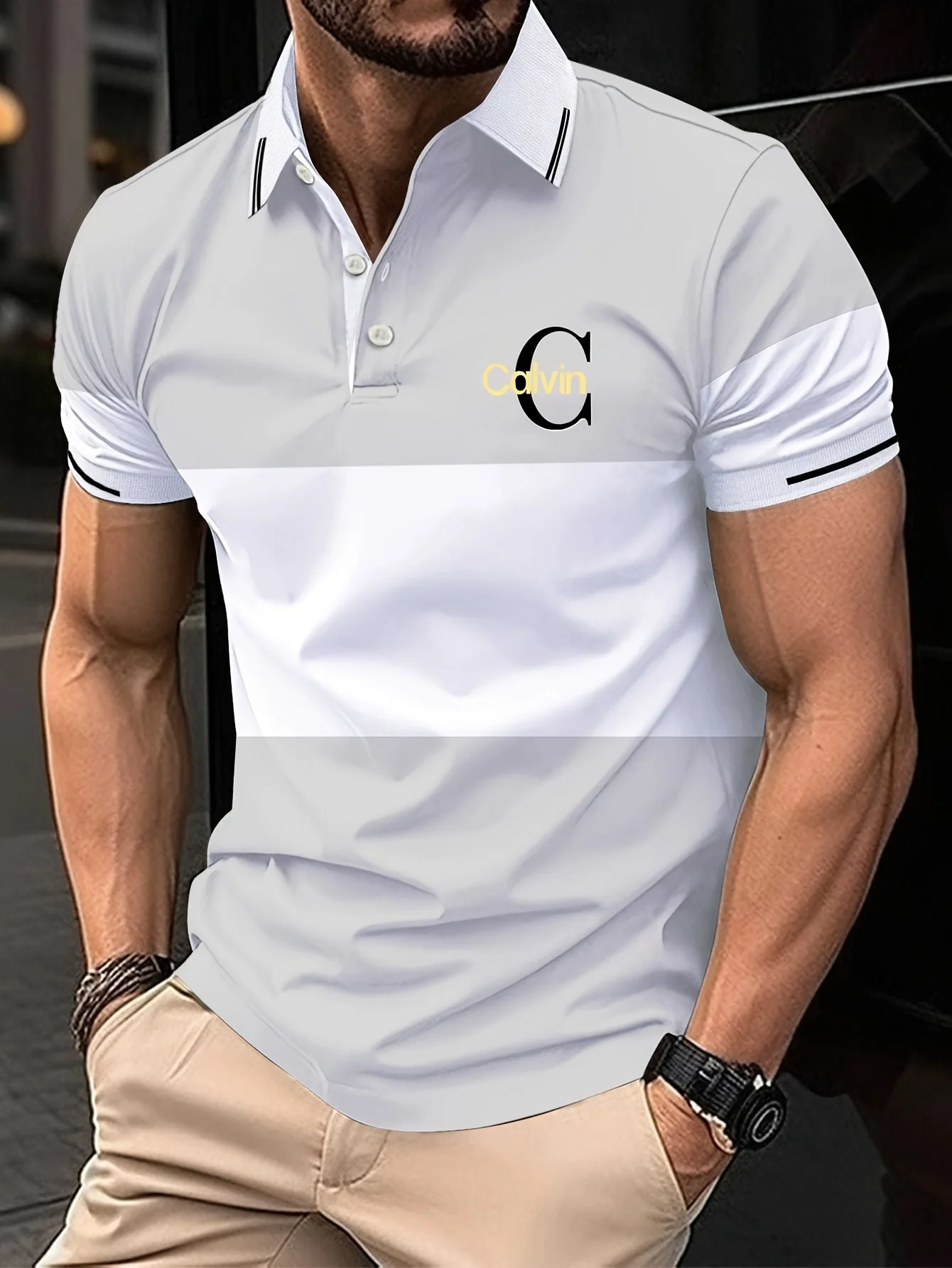 

Men's Short Sleeved Polo Shirt Casual 3D Printed Summer Golf Shirt Digital Printed Short Sleeved Summer Street Fashion Versatile
