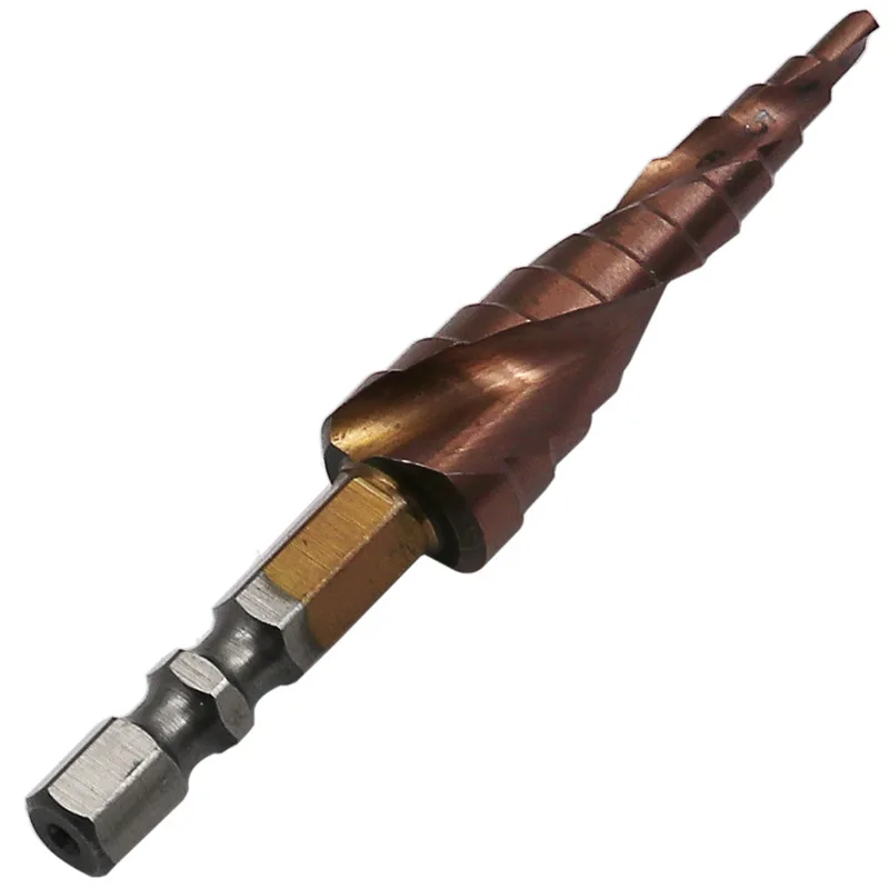 M35 Hexagonal Shank Cobalt Step Drill Bit Stainless Steel Metal Hole Opener Countersunk Double-Edged Pagoda Drill 3-13