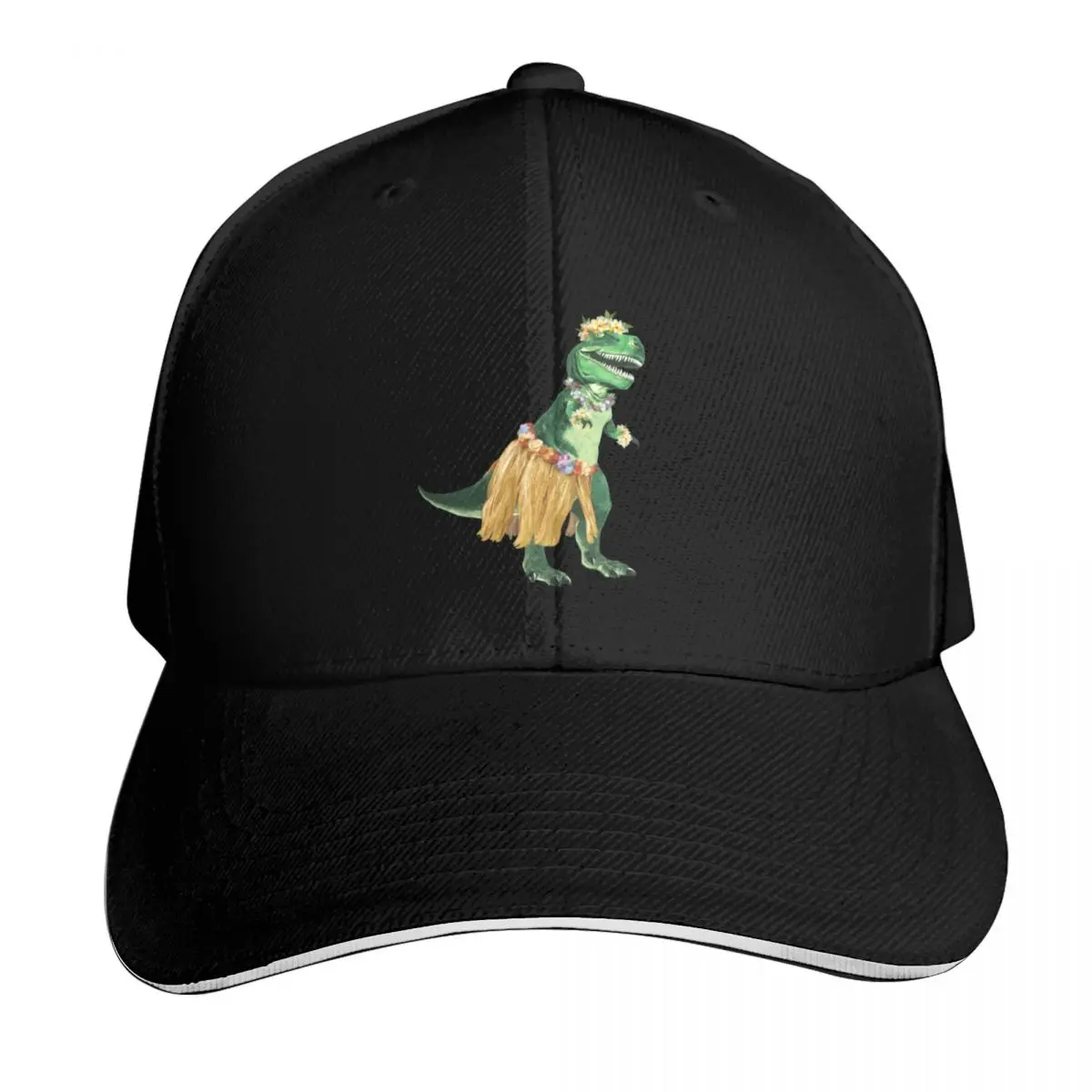 T-rex The Hawaiian Hula Dancer Baseball Cap Strapback Dad Hat Six Panel Structured Crown Sun Protection UPF 50+