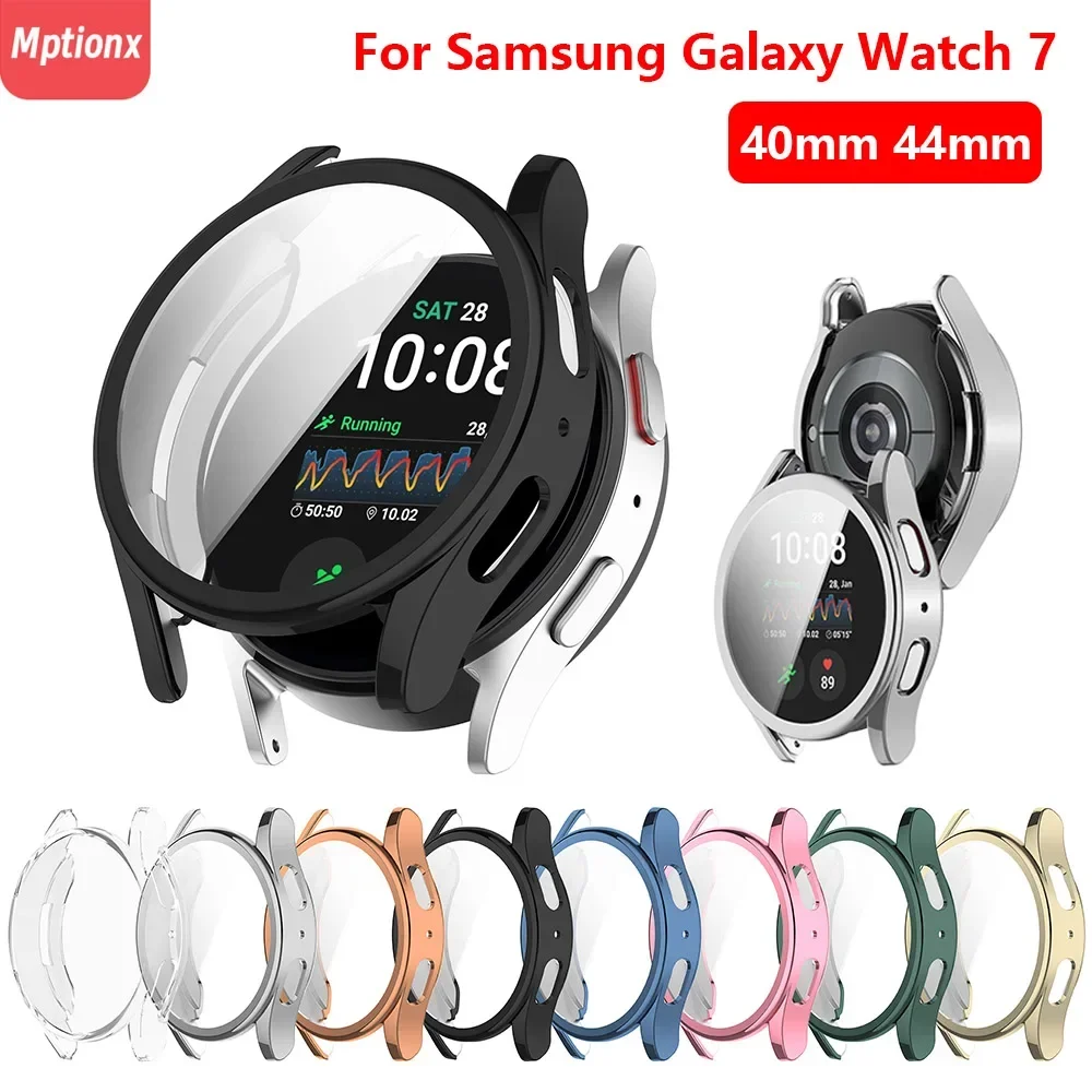 Case for Samsung Galaxy Watch 7 40mm 44mm Screen Protector TPU All-Around Protective Cover for Watch 6/5/4 40mm 44mm Accessories