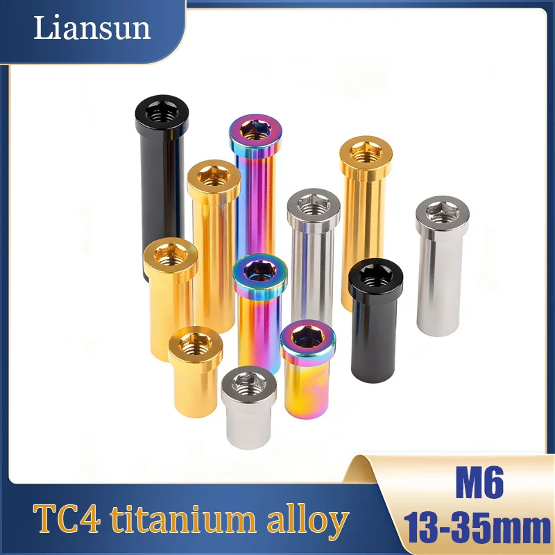 2PCS Titanium alloy Brake Caliper Recessed Nut M6 Length13/15/17/23/25/31.5/33/35mm for Road Bicycle Brake Caliper C Clamp Fix