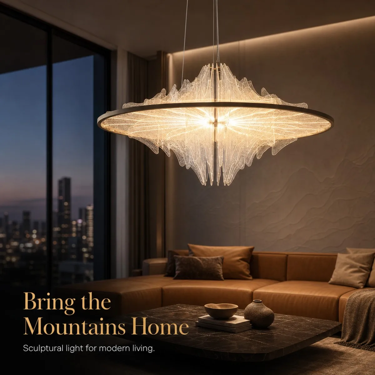 Modern Nordic Chandelier Creative Ring Acrylic Pendant Lamp 2026 Dimmable Eye Protection Ceiling Luster for Living Room