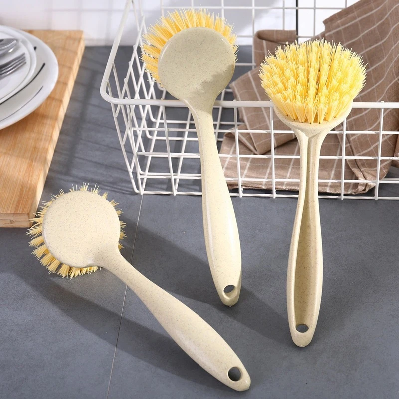 1pc Kitchen Cleaning Brush Long Handle Pan Pot Brush Multifunctional Plate Bowl Dish Washing Brushes Stain Removal Tools