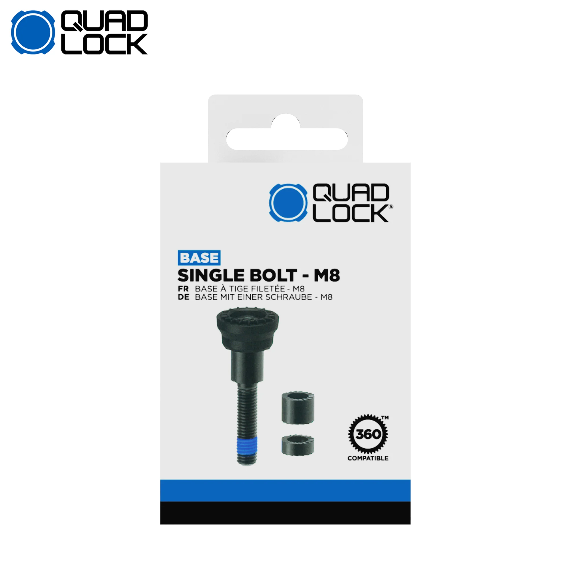 

Quad Lock 360° Rotating Motorcycle Mount - M8 Single Bolt Base Kit