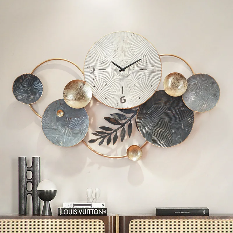 Nordic Creative Living Room Sofa Background 3D Ironwork Wall Decorative Clock Bedroom Restaurant Room Decoration Accessories