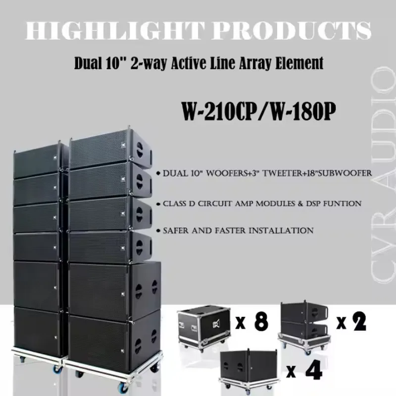 Good Quality Double 10 Inch Line Array 18 Inch Subwoofer CVR Outdoor Big Speaker Box