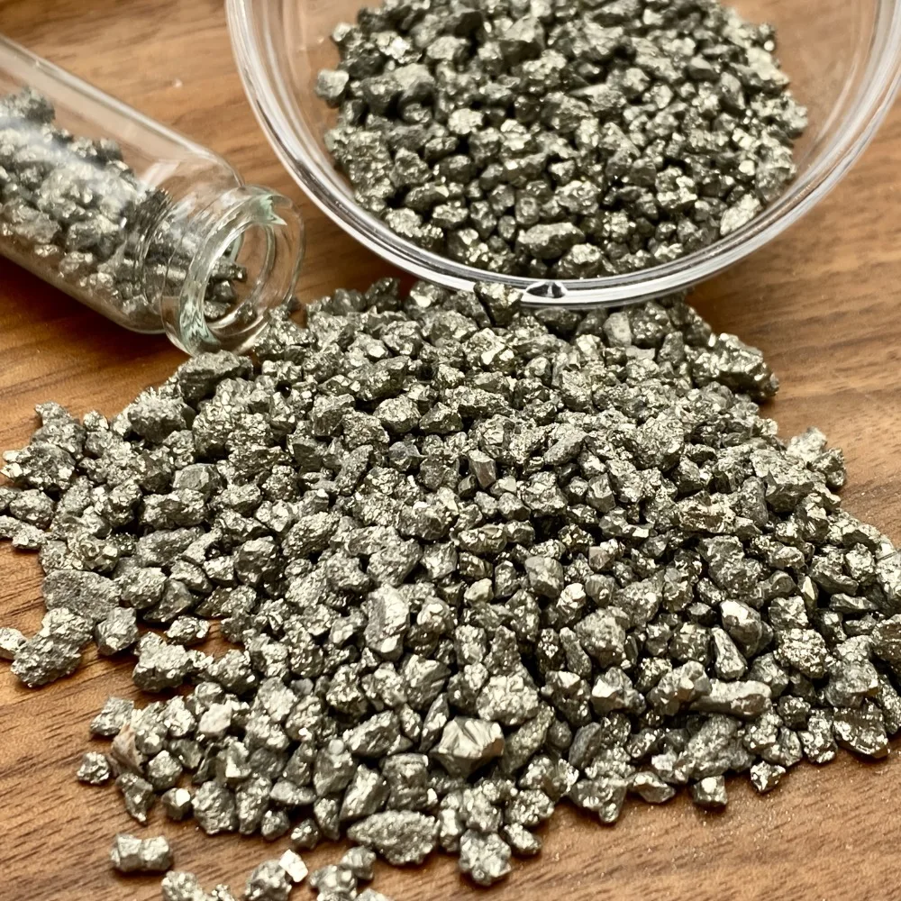 Natural Pyrite Gravels Chips Raw Stone Quartz Crystals Stone Small Granular Crystals Healing Mineral Reiki DIY Home Room Decor