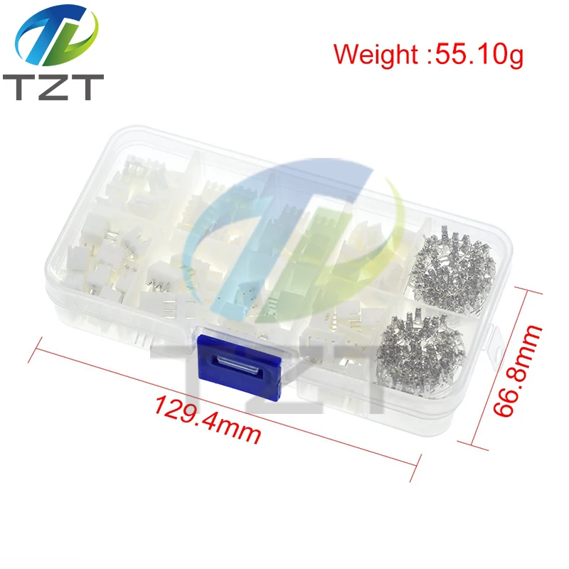 250pcs/lot 50Sets/box kit 2.54mm XH2.54 2p 3p 4 pin Connector plug + straight needle + terminal socket Header wire Adaptor Y A S