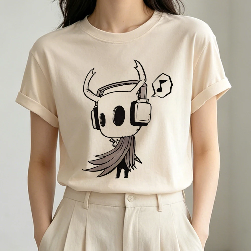 Hollow Knight tshirt female goth funny jojifuku anime top tees 2000s anime y2k