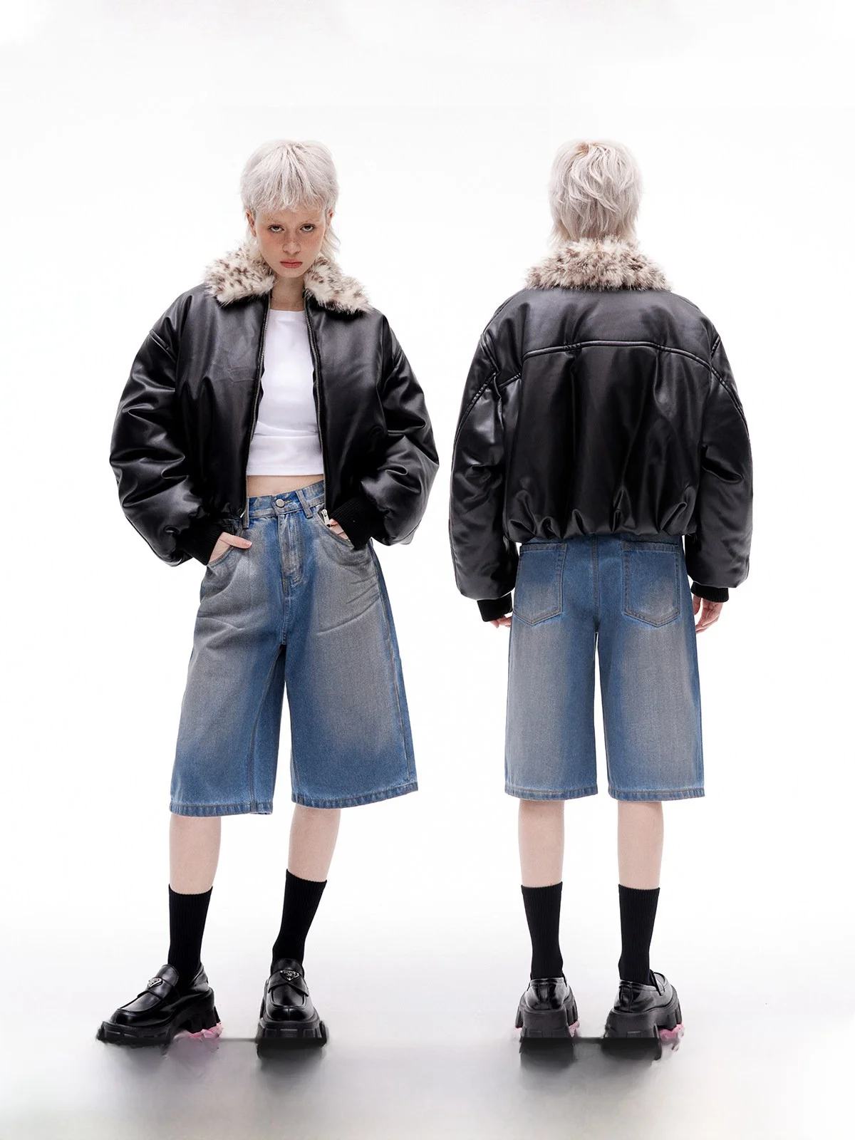 

Detachable Fur Collar Two-Way Wear ort Padded Jaet Outerwear Women's Cotton Clothes Winter Season Faion Ladies' Premium