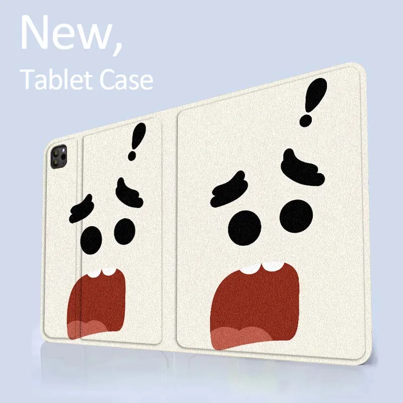 Lustige Emoji-Grafik für iPad Air Mini Pro 7, 6, 5, 9,7 11, 10,5 12,9, automatische Sleep/Wake-Tablet-Hülle