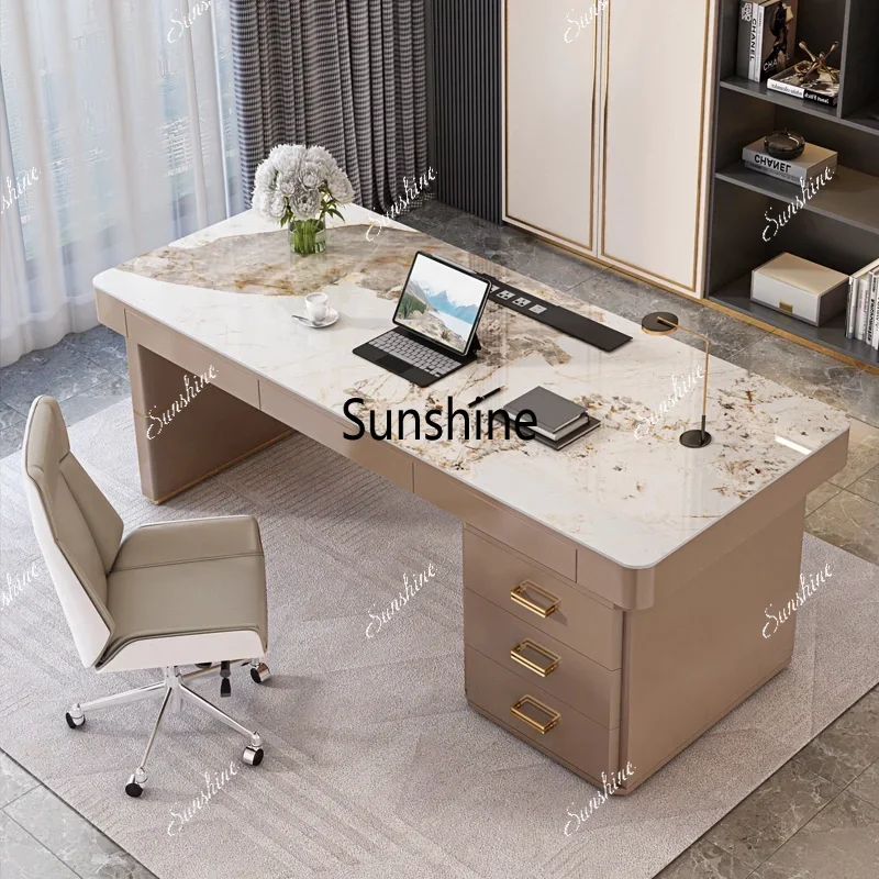 High-end simple rock slab desk home study writing deskTJ
