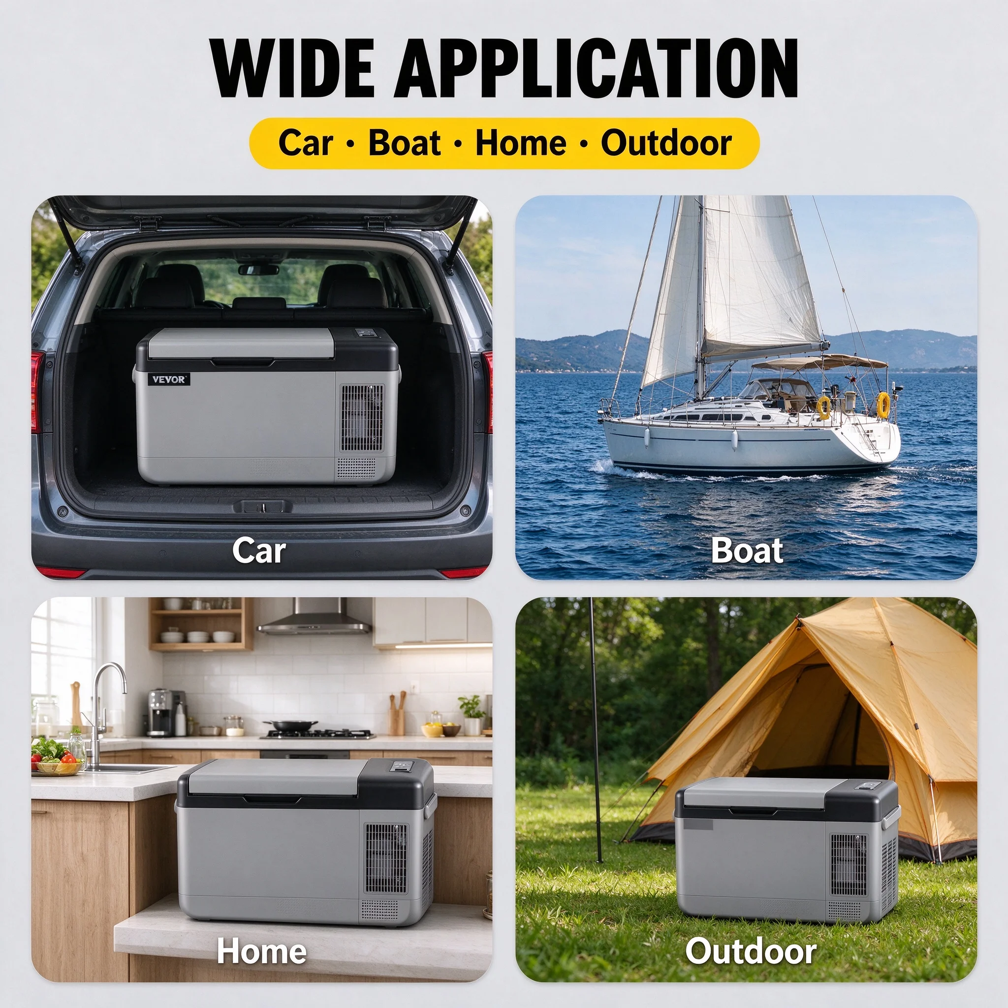 SIHAO Portable Car Refrigerator 12V Compressor Fridge Freezer 15L-55L -20°C Cooling for Camping RV Boat Home Outdoor Travel