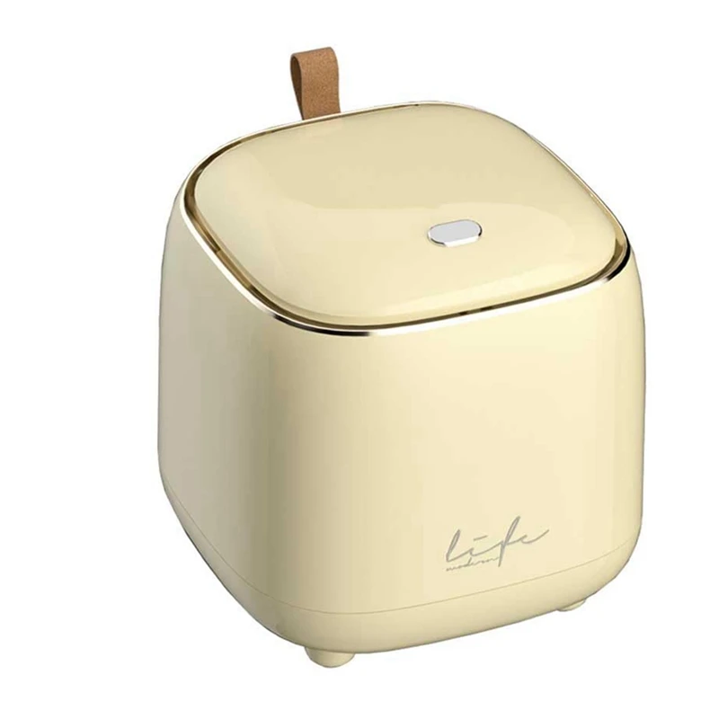 Can Countertop Trash Can , Waste Can with Type Lid, 0.5 Gallon/1.5 Liter Wastebasket Trash Can Dispenser,Creamy Yellow