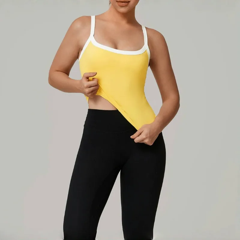 

Женский обнаженный жилет для йоги с красивой спиной и открытой спиной, дышащая верхняя одежда, уличный бюстгальтер для фитнеса, отдыха, спорта, бега, пилатеса