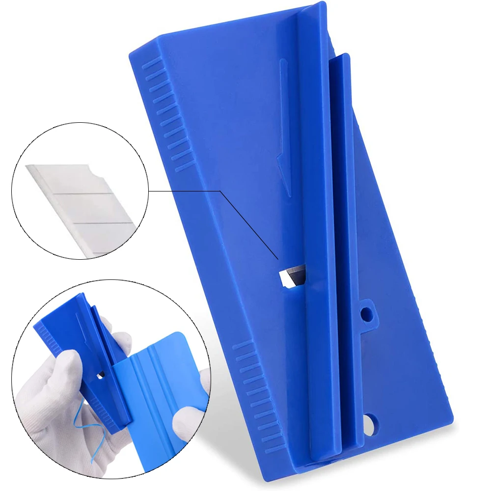 FOSHIO Hard Card Squeegee Edge Sharpener Window Tint Plastic Scraper Repair Smoothing Tool Car Wrap Skiving Knife Trimming Tool