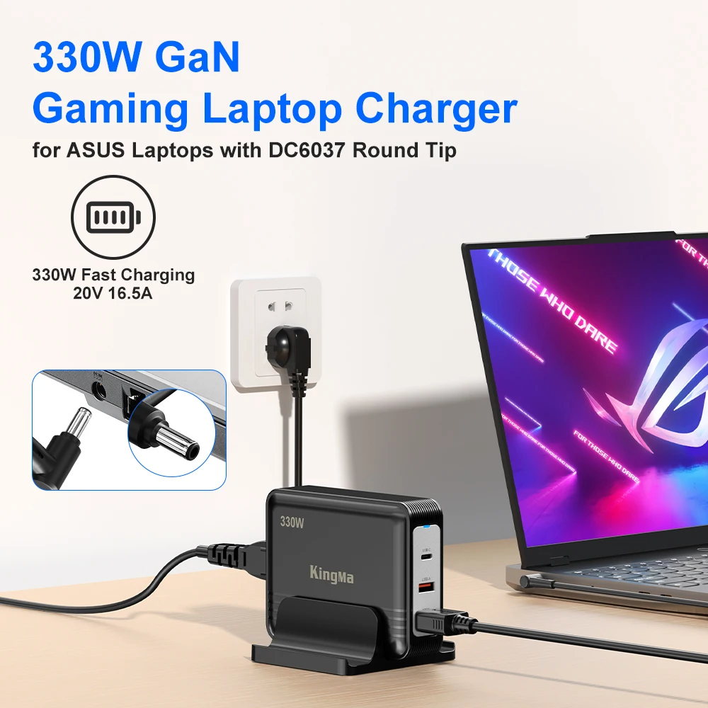 Imagem -04 - Adaptador Rog para Asus Gaming Laptop Carregador Rog Compatível com Rog Zephyrus G14 G15 M16 G16 S15 S17 180w 200w 330w 240w
