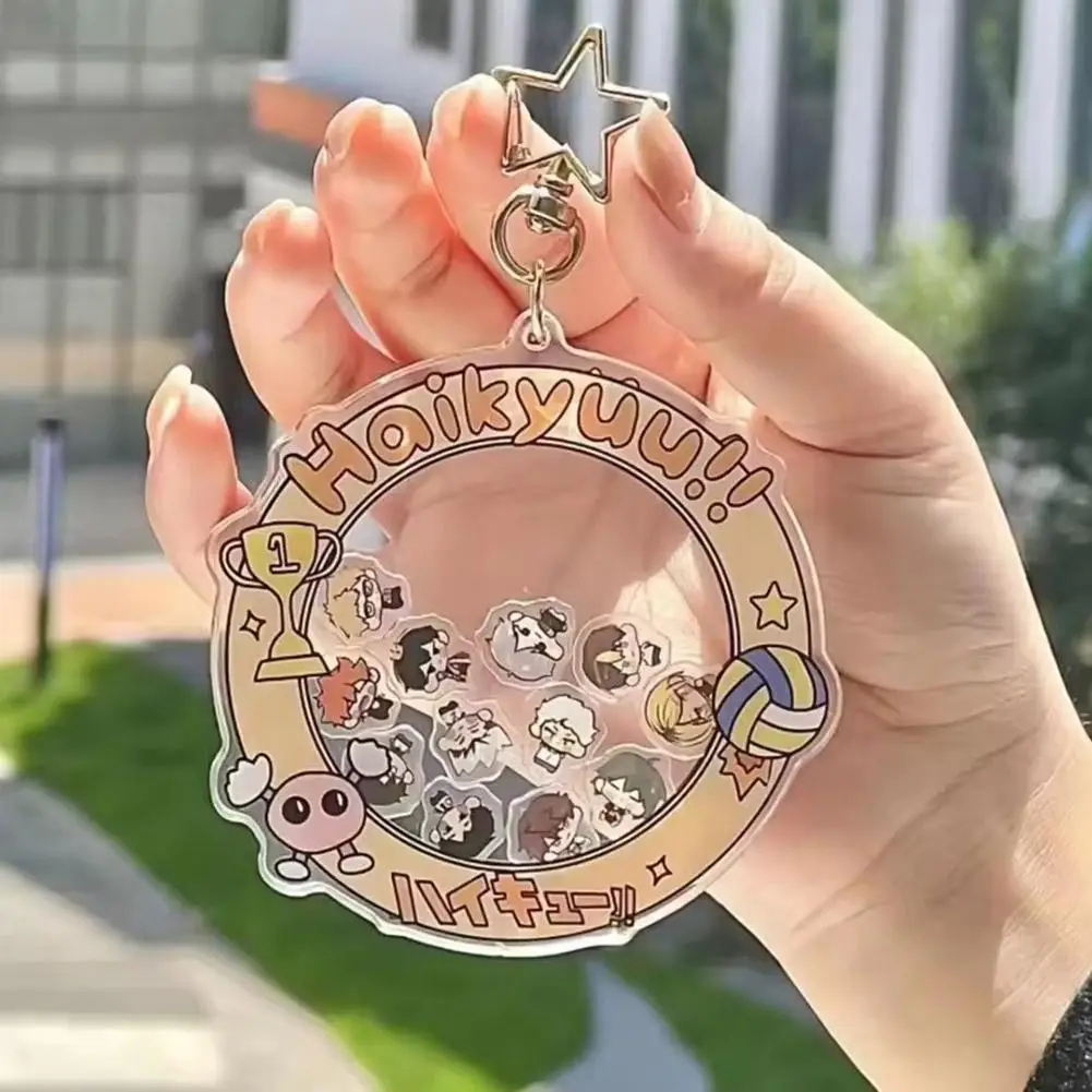 أنيمي هايكيو!! سلسلة مفاتيح مصنوعة من الأكريليك عمل الشكل الكرتون مضحك Shakable كيرينغ قلادة قلادة حقيبة اكسسوارات الديكور الهدايا
