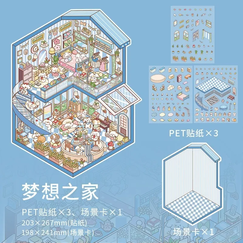 3D Stickers Miniature DIY Craft Landscaping Decor Decompression Suitable for Parent Child Interactive Games Stickers Toys
