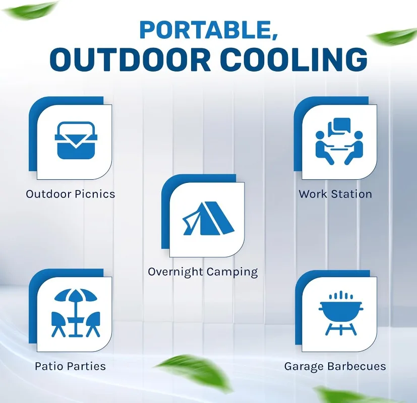 Hessaire-enfriadores de agua portátiles, enfriador evaporativo de aire 1300 CFM, 53,4 dB, 500 pies cuadrados, cobertura de alta velocidad, ventilador de refrigeración para exteriores