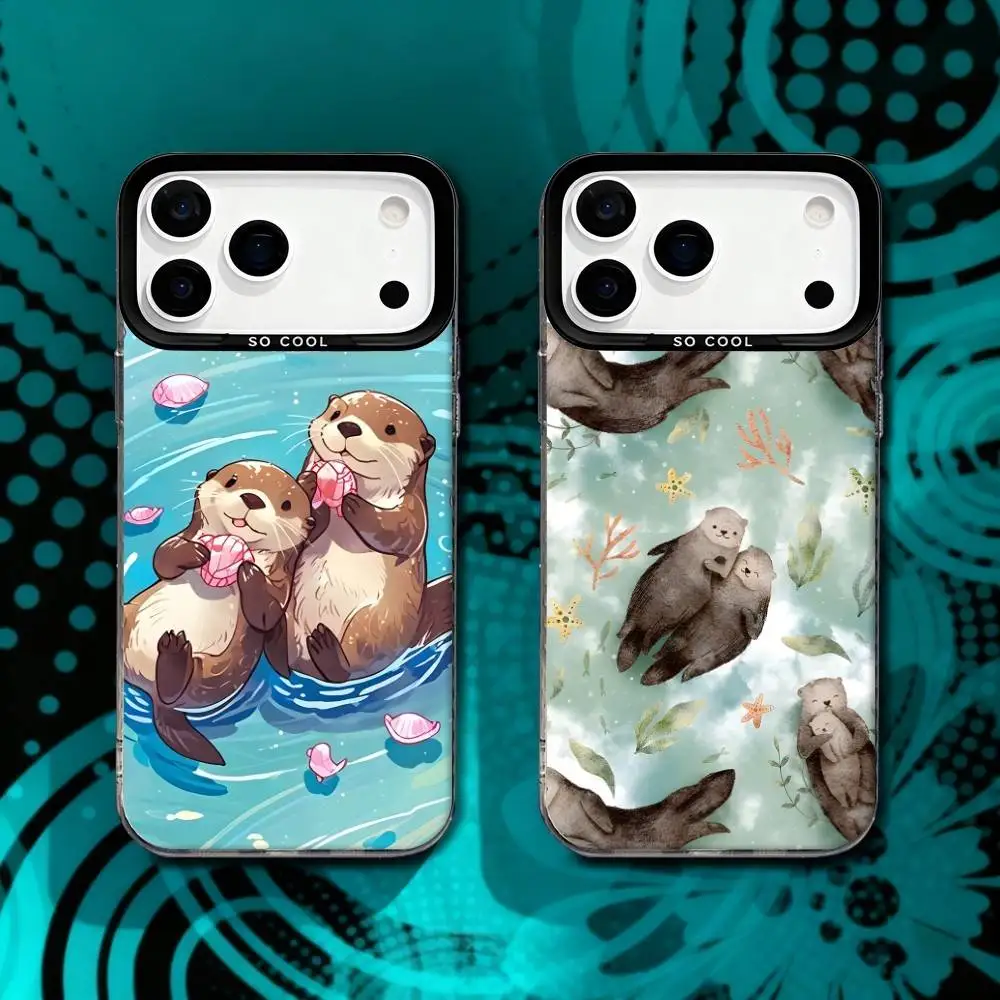 

Sea Otter Animals Matte Fingerprint Proof Phone Case For iPhone 17,16,15,14,13,12,X,8,Pro,Max,Plus,SE4,Air,Mini