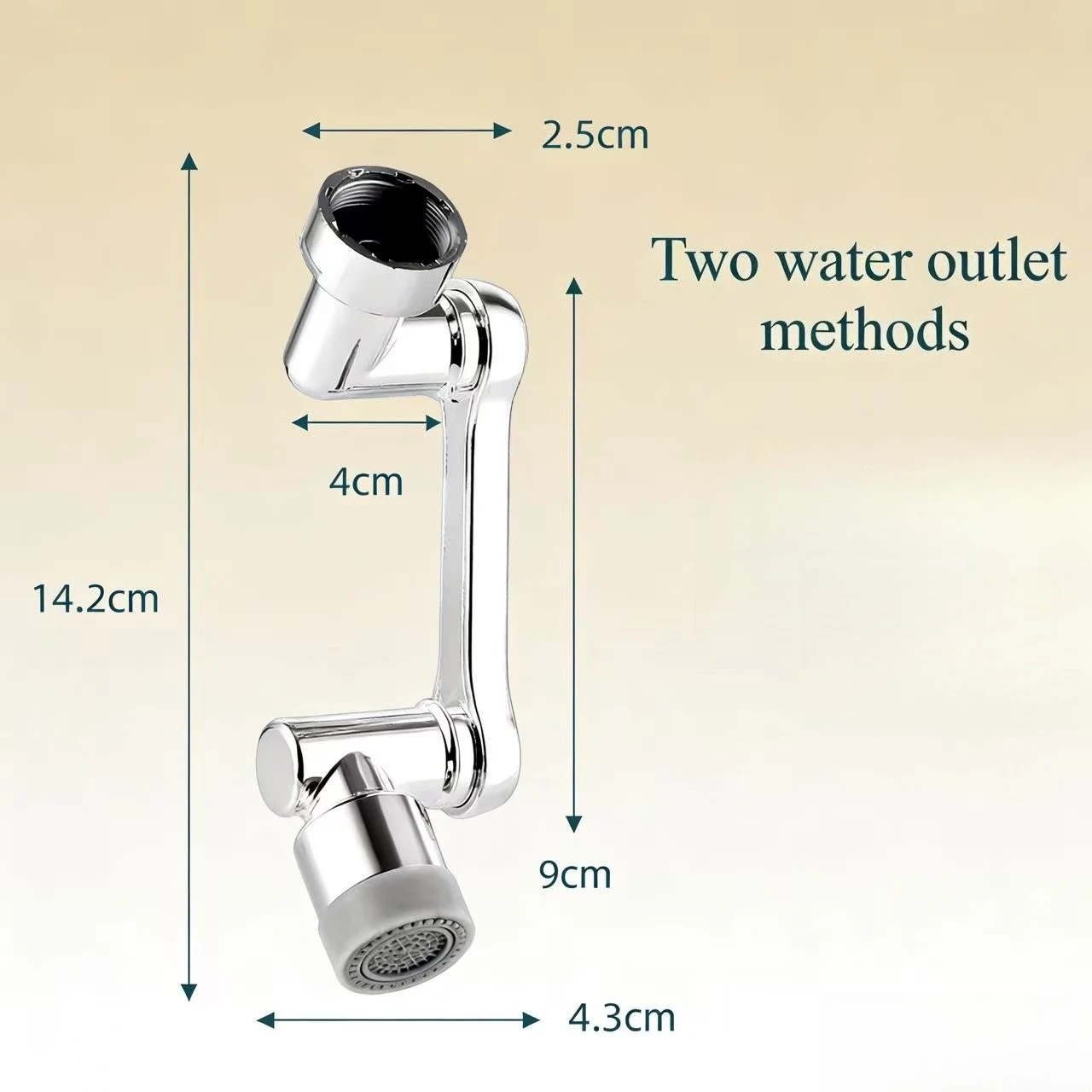 Universal 1080 °Swivel Extension Faucet Aerator 2 Water Faucets Bubbler Nozzle for Kitchen Sink Tap Extender Sprayer Head