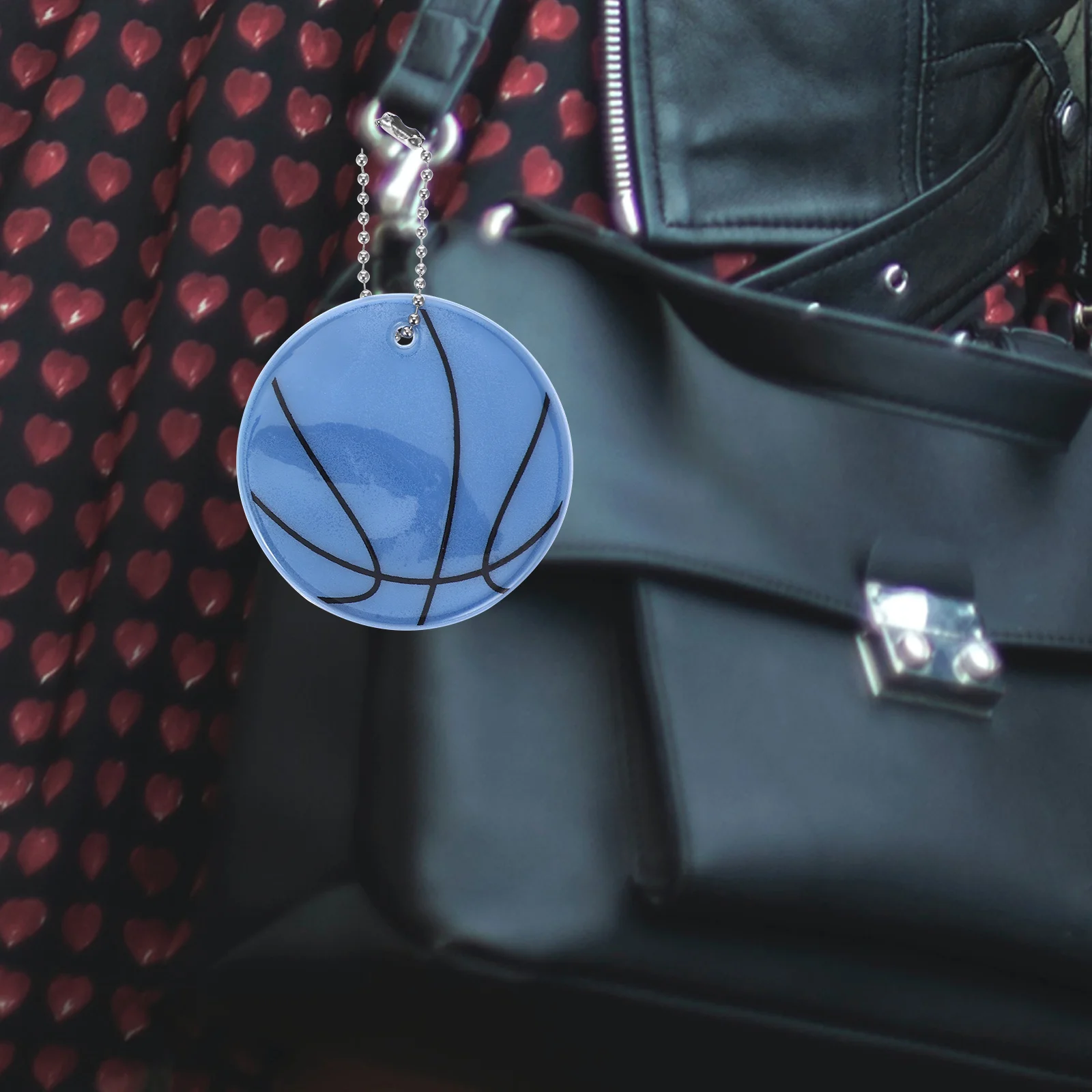 6Pcs Basketball Reflective Pendant Hanging Keychain High Intensity Reflector for Bags Backpacks Bike Safety Ball Keychain