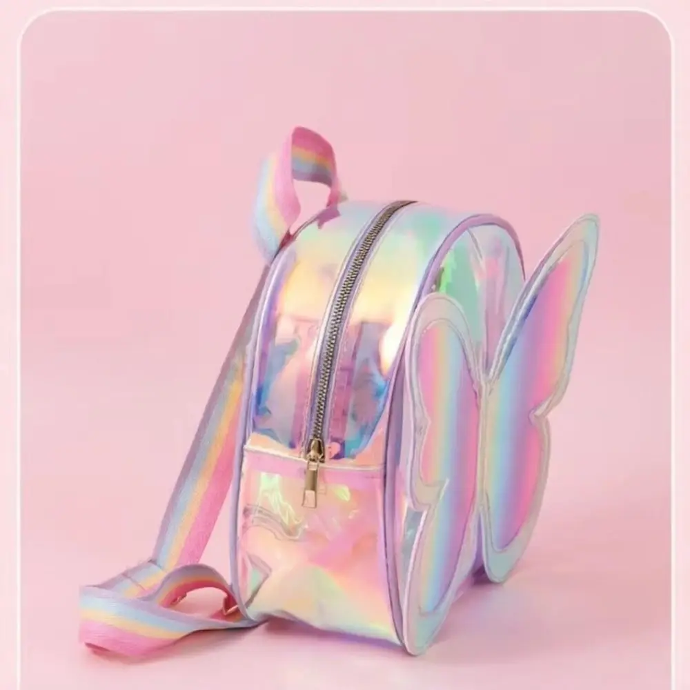 New Laser Butterfly Design Girls Backpack Lightweight Fashion Childrens School Bag Large Capacity Cute Kids Backpack