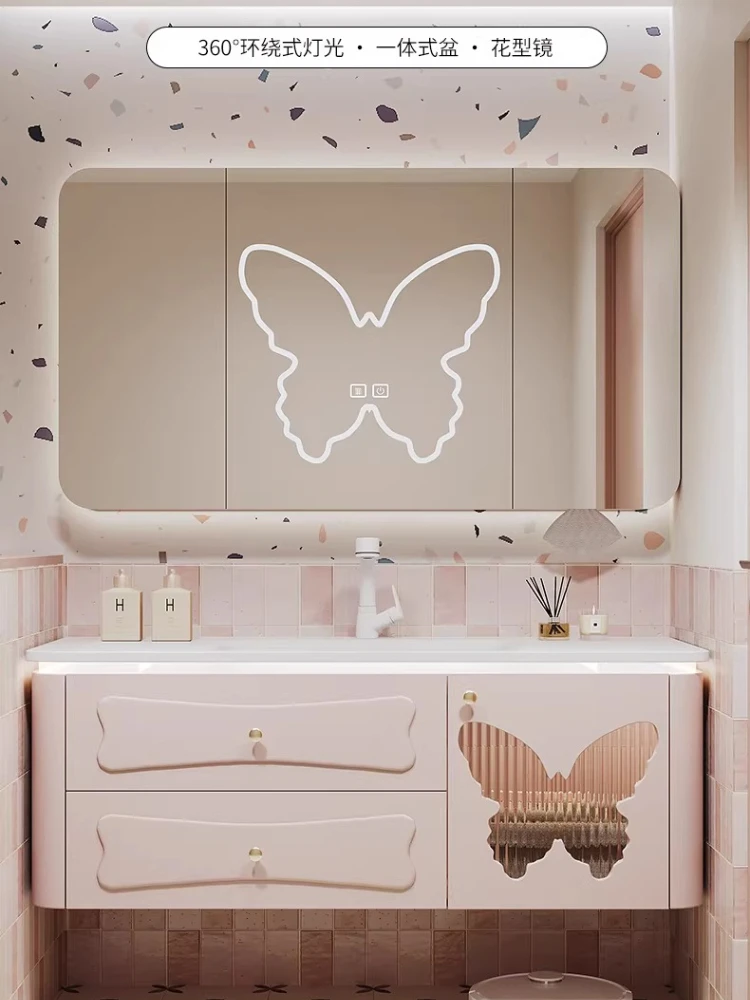 

Dopamine bathroom cabinet combination basin bathroom cabinet storage French washbasin