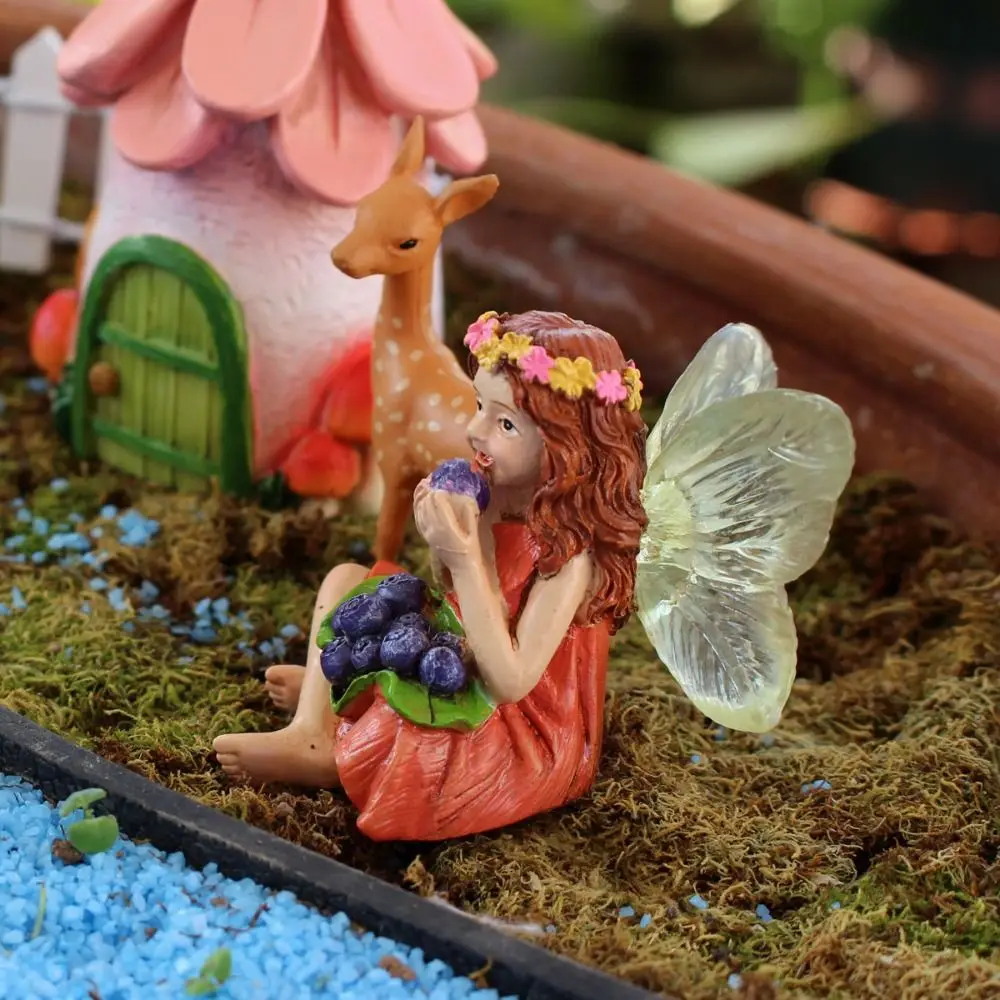 4 قطعة الجنية الراتنج قزم زخرفة الإبداعية لطيف حديقة تمثال مقاوم للماء الحرف اليدوية مصغرة تمثال المنحوتات غرفة المعيشة