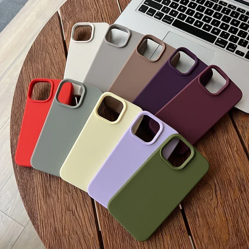 Capa de telefone de silicone líquido para iPhone, iPhone 15 Pro Max, iPhone 14, iPhone 13, iPhone 12, iPhone 11 Pro Max, iPhone XR, iPhone XS, iPhone X, iPhone 15