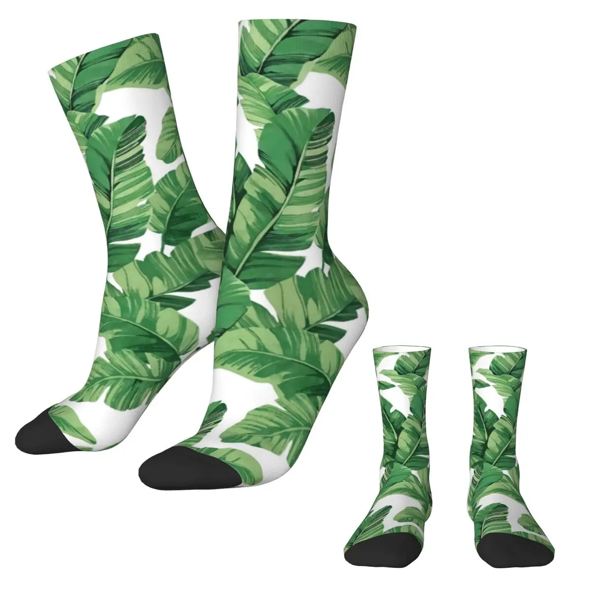 

Banana Leaf Stockings Unisex Tropical Print Socks Warm Soft Funny Socks Spring Running Anti Slip Printed Socks Gift