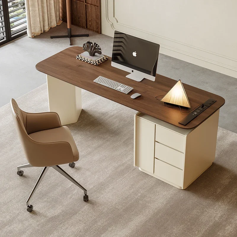 

Luxury Modern Wood Office Desks Storage Drawers Designer Writing Home Computer Desks Standing Study Scrivania Office Furniture